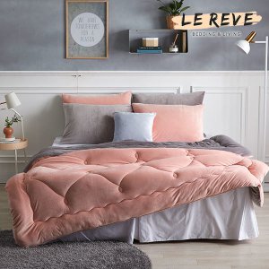 르헤브 마카롱 솔리드 극세사 양면 차렵이불베개세트