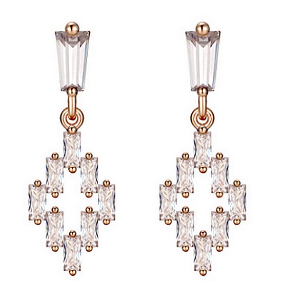 끄란느  마름모 실버 드롭 귀걸이 C8EB006