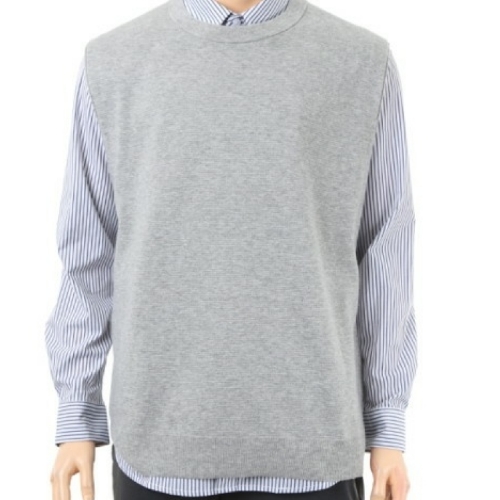 앤듀 남성 라운드넥 등판 레이온 배색 베스트_O191KV110P 861052