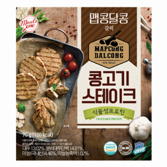 밀스원  맵콩달콩 콩고기 스테이크 갈릭 70g