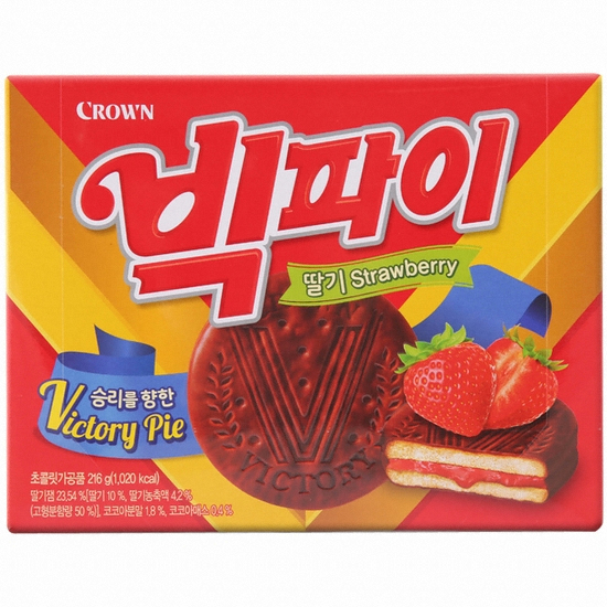크라운제과  빅파이 딸기 216g