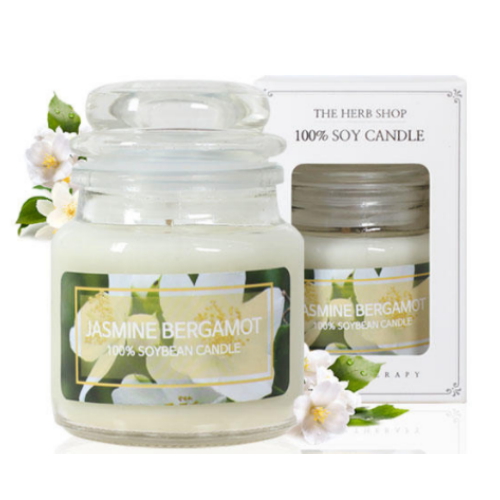 더허브샵 소이캔들 향초 유리병 소형 레몬 라벤더
