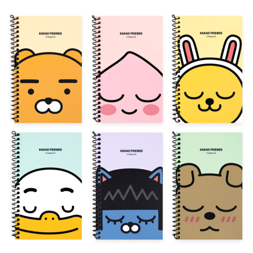 아이콘스 카카오프렌즈 원링 페이스 좌철 미니수첩