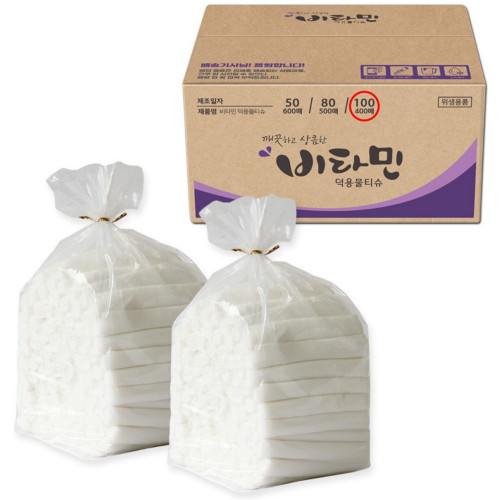 그린위생산업 비타민 덕용물티슈 100g 헤링본타입