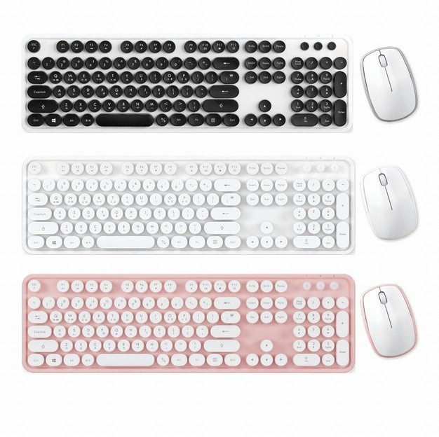 엑토  KMC-04 레트로 무선 키보드 마우스 세트