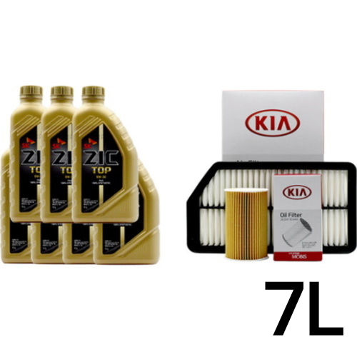 SK엔무브 ZIC 탑 5W30 7L + 순정필터 기아 더뉴 쏘렌토 디젤