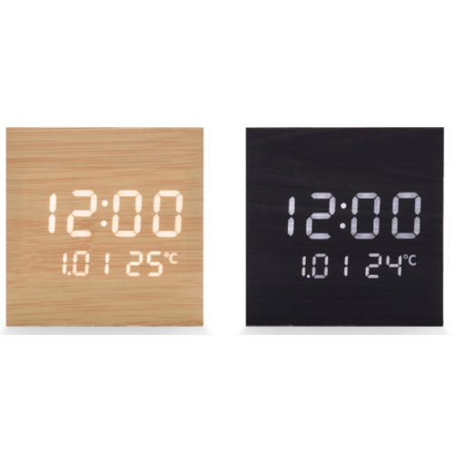 지성아이엔씨 플라이토 우드 큐브 플러스 LED 탁상시계