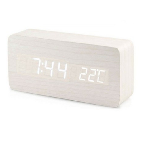 럭키타임  LED 우드 탁상시계 무소음