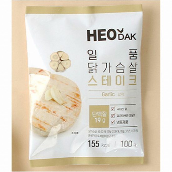 허닭  일품 닭가슴살 스테이크 갈릭 100g