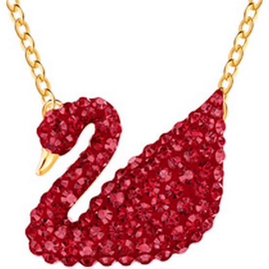 스와로브스키  ICONIC SWAN 레드 골드 목걸이_5465400