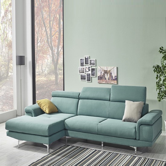 스코나 스티치 카우치 극세사 패브릭 소파 4인용