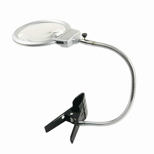 Coms 휴대용스탠드 자바라확대경 LED조명 돋보기집게루페