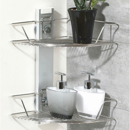 굿센스 스파이더락 와이어 흡착 코너선반 2단