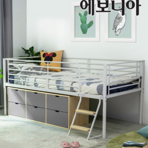 에보니아 튜브 철재 벙커침대 서랍장A 세트 S