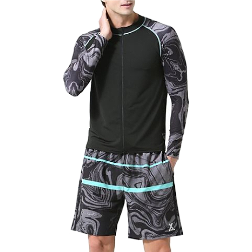 아가방&컴퍼니 베이직엘르 남성 래쉬가드 상하세트 BEM S911K+BEM S912K