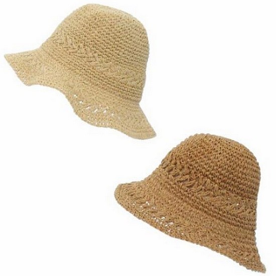 블루피오레 더블라인 패턴 밀집 모자 BFH482