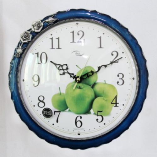 무소음 초록사과 장미벽시계 SUN-557 재물복 풍수인테리어 무료배