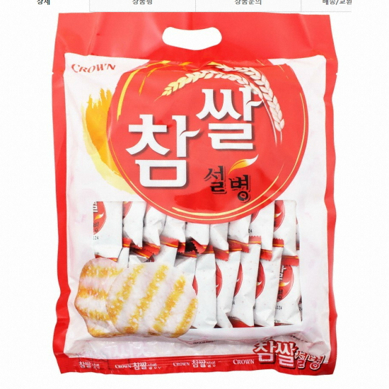 크라운제과  참쌀설병 x6개 쌀과자 찹쌀 전병