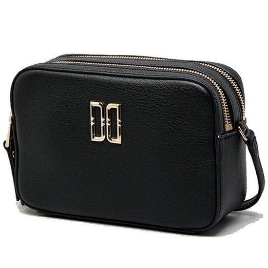 닥스 여성 블랙 골드로고 미니크로스백_DCWA9F069BK