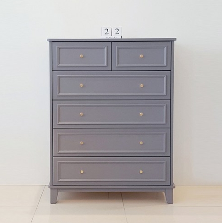 홈앤가구 바닐라빈 웨인스코팅 5단 원목 서랍장 900