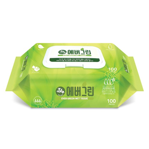 장원 에버그린 물티슈 캡형 100매