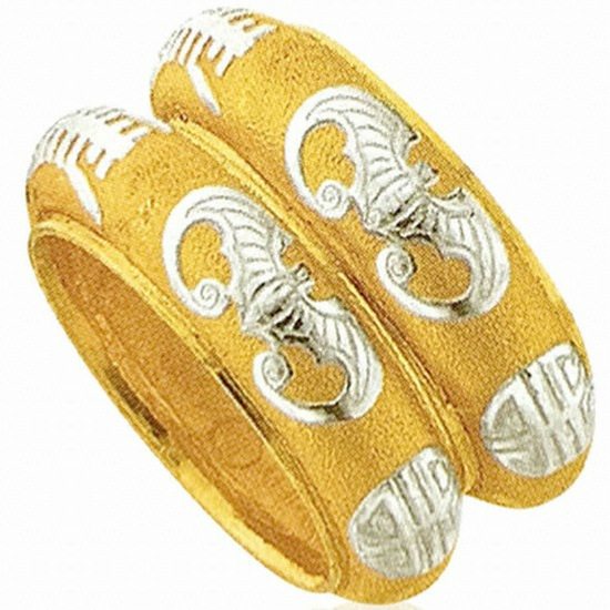 혼골드모아 골드모아 24K 순금 쌍가락지 반지 18.75g 은빛 박쥐