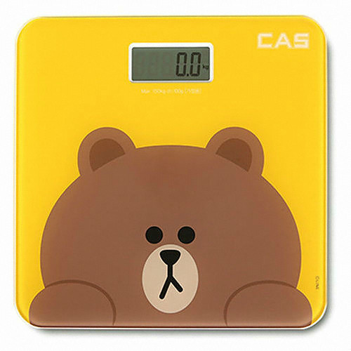 카스 디지털 체중계 라인프렌즈 브라운