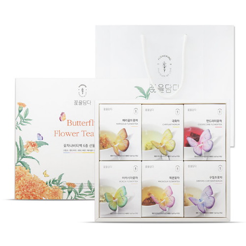 꽃을담다  꽃차 나비티백 6종세트