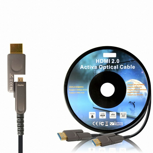이지넷유비쿼터스 HDMI2.0 AOC 하이브리드 광케이블 소켓분리형[NEXT-3010HAOC-M, 10m]