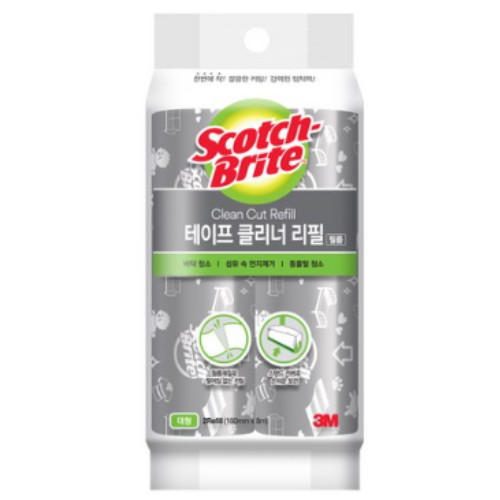 3M 스카치브라이트 대형 클린컷 테이프클리너 리필 2롤
