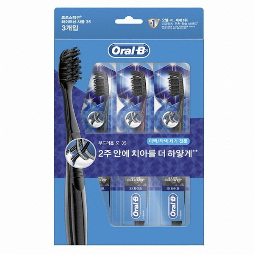 브라운 오랄비 크로스액션 화이트닝 차콜 칫솔