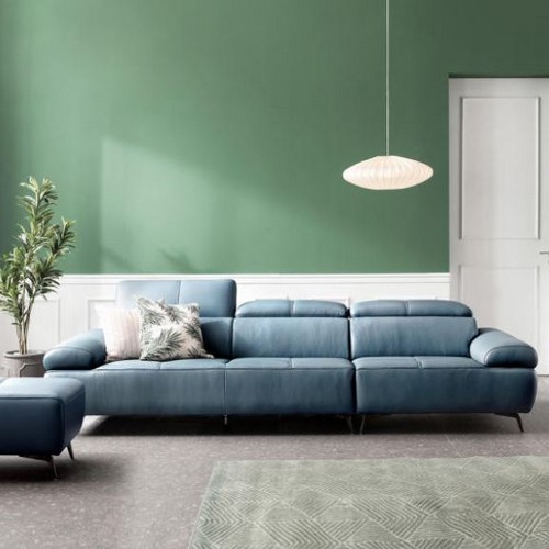 자코모 오딘 기능성 슈렁큰 천연가죽 소파 4인용