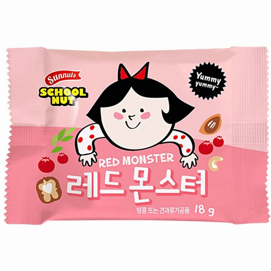 선명농수산  썬넛트 하루견과 스쿨넛 레드몬스터 18g
