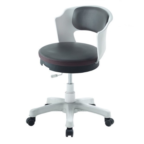 탑체어  루이 원형 화이트 등받이 요추형 진찰용 의자