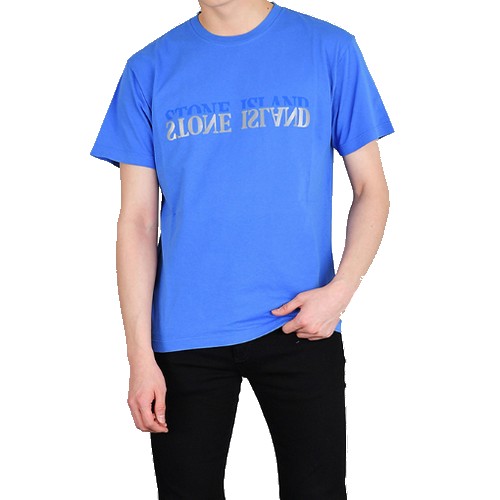 스톤아일랜드 리플렉티브 로고 반팔 티셔츠_70152NS88 V0043