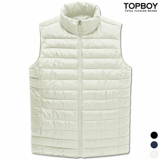 탑보이 남녀공용 하이넥 초경량 패딩조끼_RT826