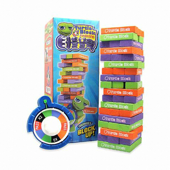 우드피아  터틀블럭 칼라 젠가 보드게임 룰렛 포함 젠가 칼라젠