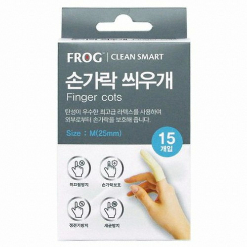 FROG  라텍스 손가락 씌우개 (중) 15개 1개(15매)