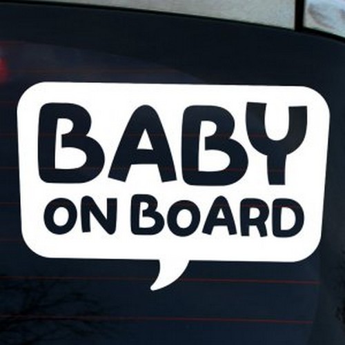 뭉키월드  타이포 말풍선 Baby On Board 스티커 LSC-892