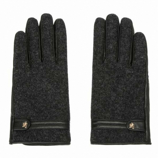 닥스 잡화  그레이  로고 울 가죽 혼방 여성장갑 WCGV8F214G3