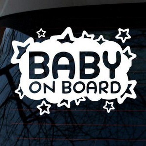 뭉키월드  별구름 팡팡 아기가 타고 있어요 스티커 LSC-937