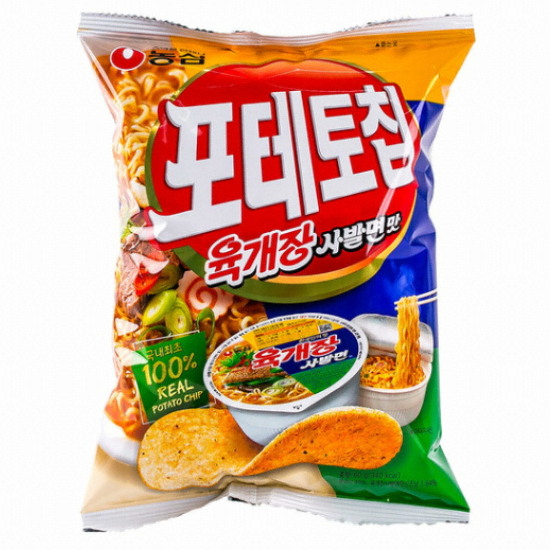 농심 포테토칩 육개장 사발면맛 60g[8개]