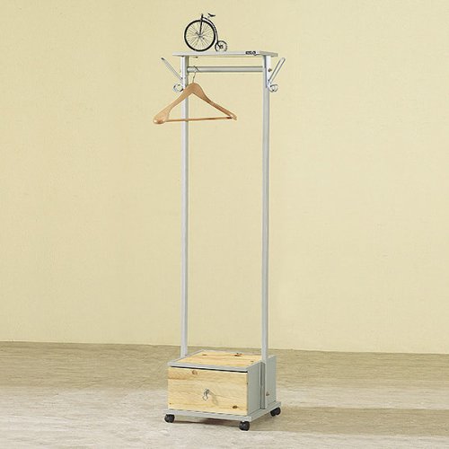 인우드  코스미코 원목 이동식 슬림 행거