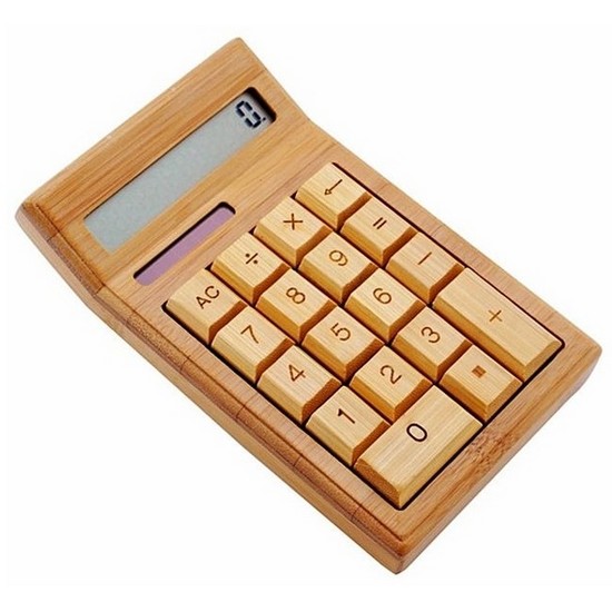 ISA  경사형 대나무 원목계산기 태양광 12자리
