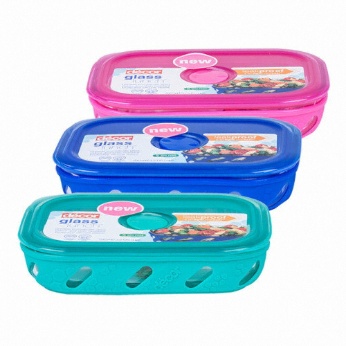데코어 글라스 실리콘 런치 밀폐용기 750ml