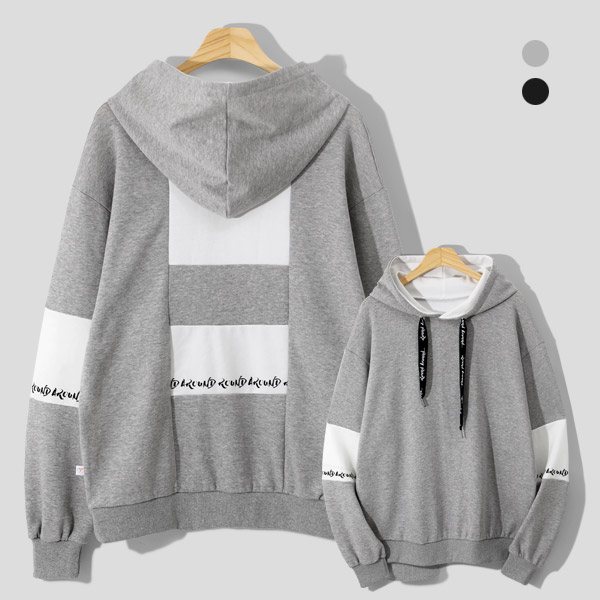 MNC 어라운드 절개배색 후드티  MDHD282MJ