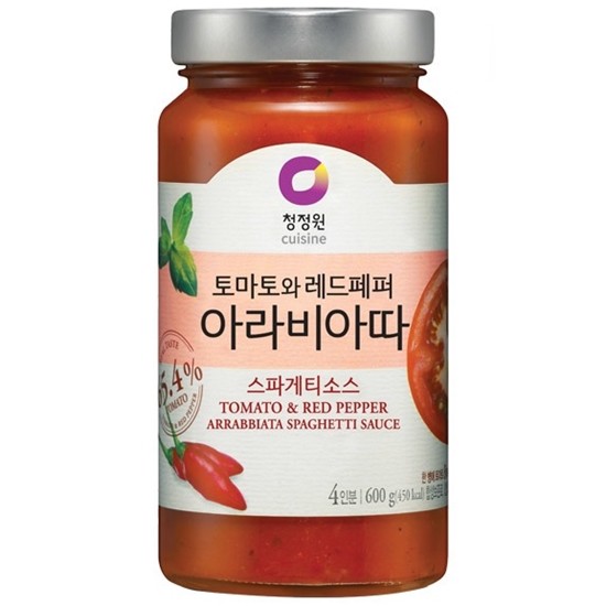 청정원 토마토와 레드페퍼 아라비아따 스파게티 소스 600g