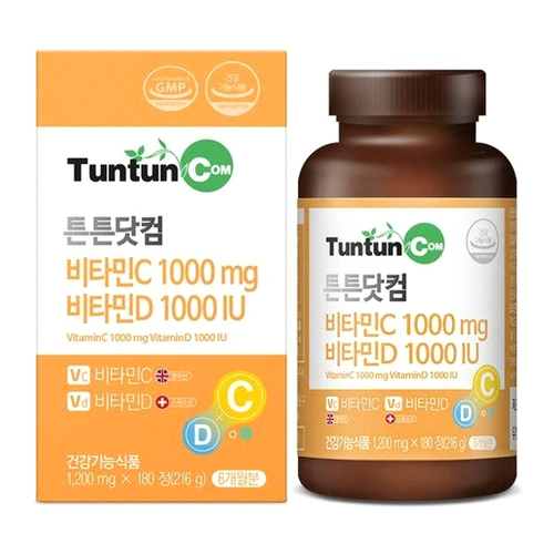 튼튼닷컴 비타민C 1000mg 비타민D 1000IU 1200mg 180정