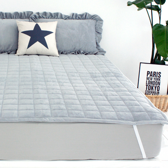 바숨 고정밴딩 극세사 침대패드