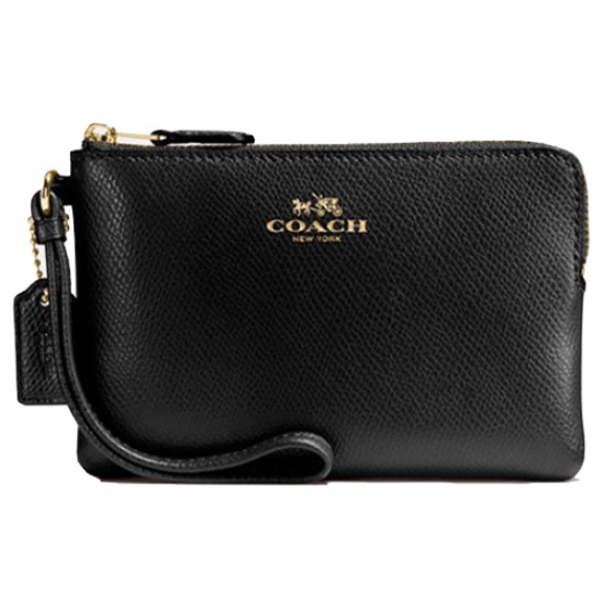 코치 레더 지퍼 리스틀릿 손목 동전지갑_F58032 IMBLK